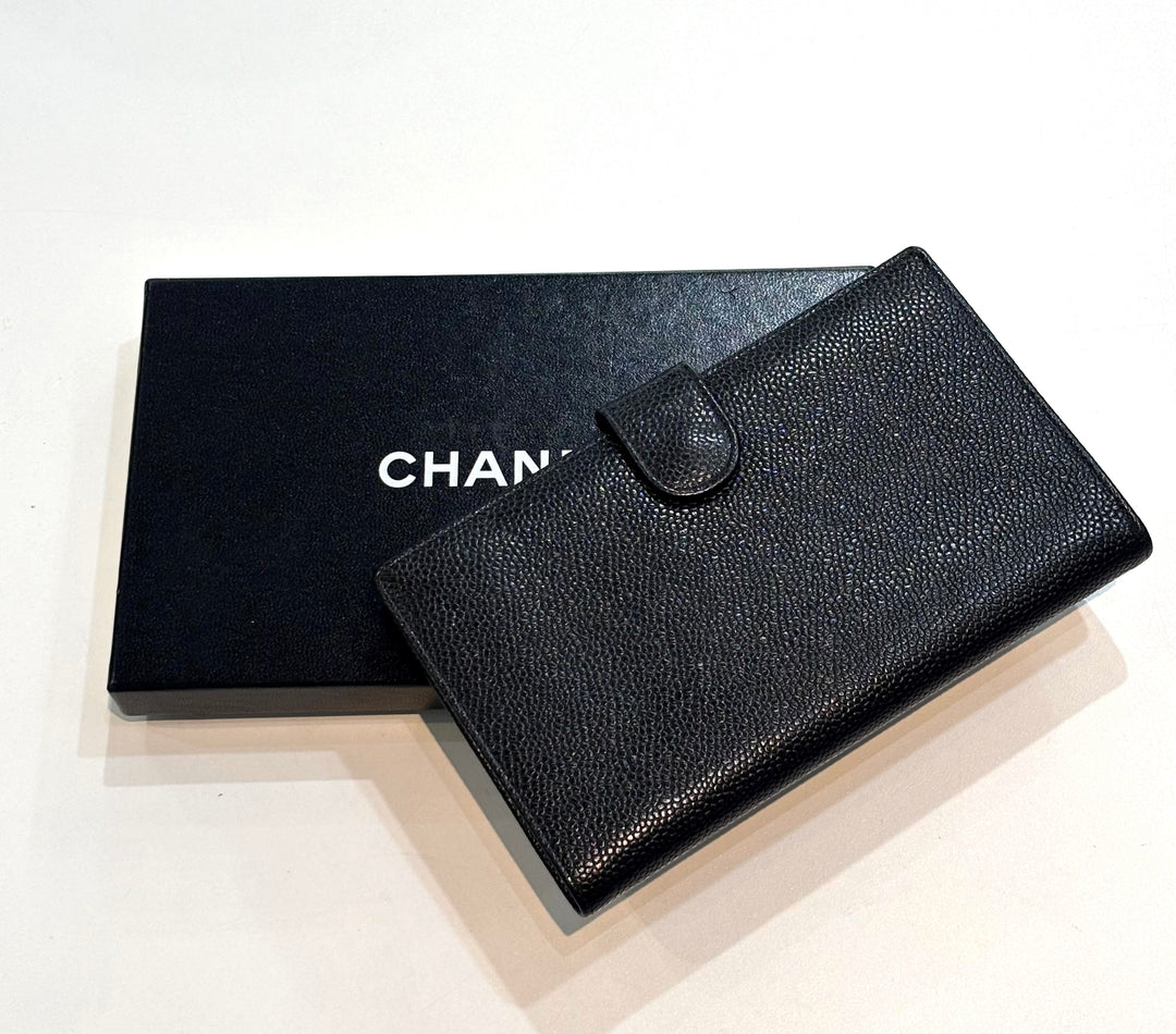 CHANEL CAVIAR LEATHER TIMELESS CC FRENCH WALLET