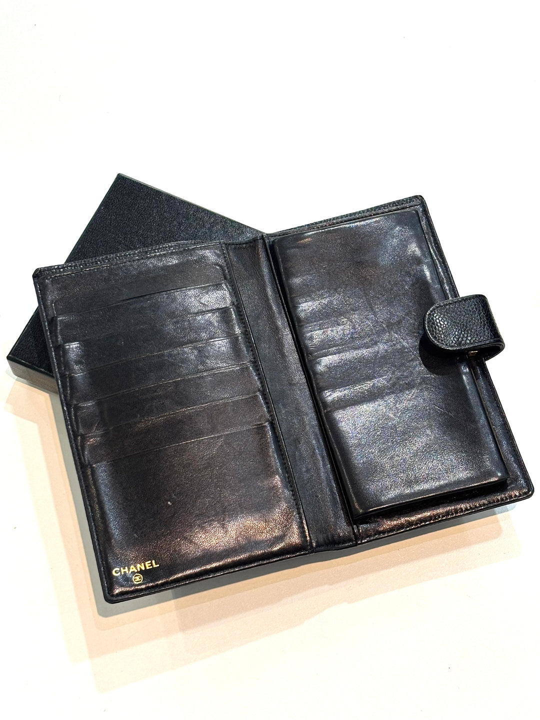 CHANEL CAVIAR LEATHER TIMELESS CC FRENCH WALLET