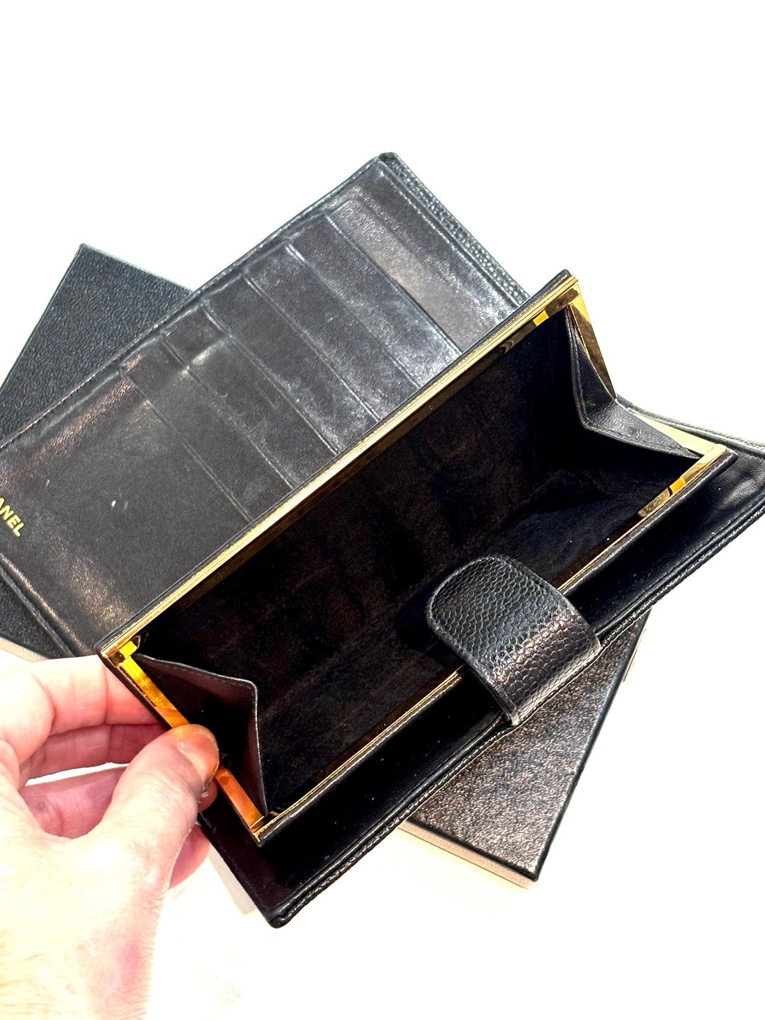 CHANEL CAVIAR LEATHER TIMELESS CC FRENCH WALLET