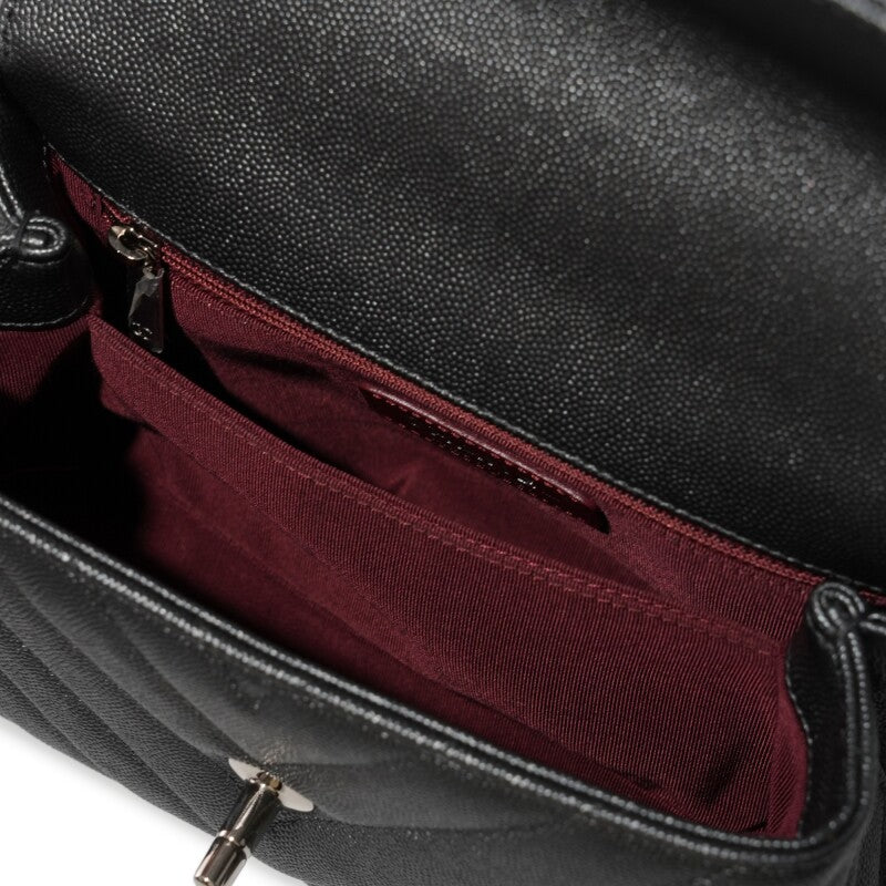 CHANEL CAVIAR METALLIC GRAPHITE MEDIUM COCO HANDBAG