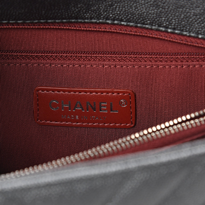 CHANEL CAVIAR METALLIC GRAPHITE MEDIUM COCO HANDBAG