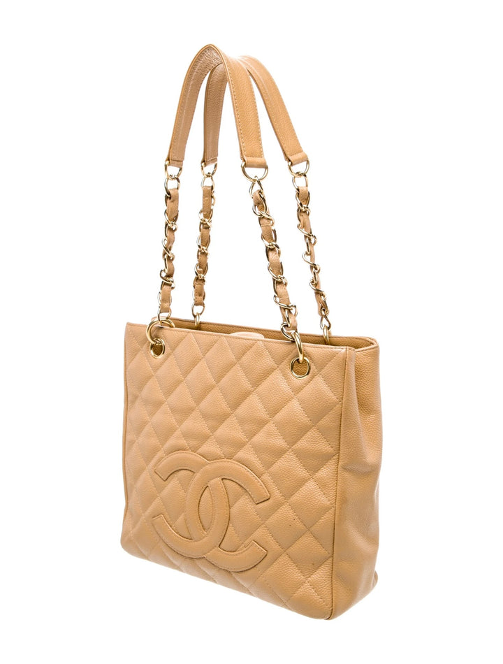 CHANEL CAVIAR QUILTED PETITE SHOPPING TOTE BAG