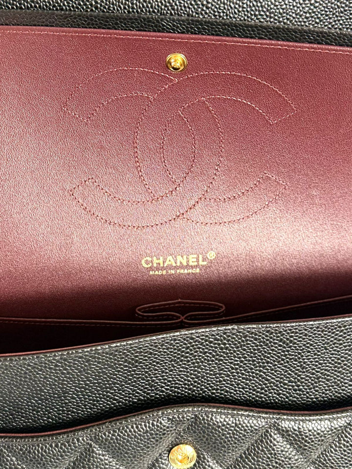 CHANEL CLASSIC CAVIAR QUILTED DOUBLE FLAP LARGE BAG