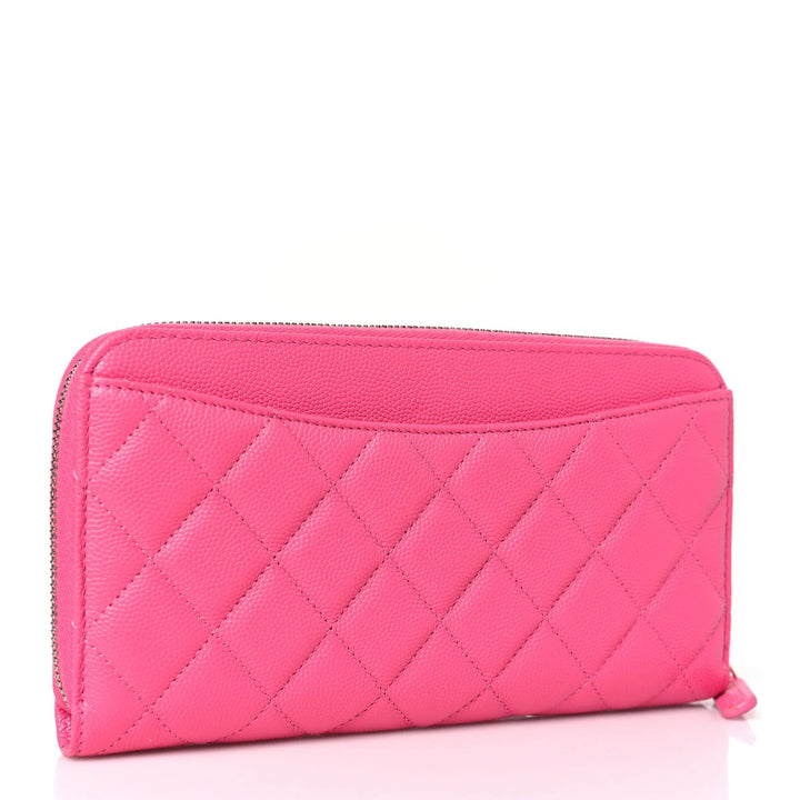 CHANEL CAVIAR QUILTED LARGE GUSSET ZIP AROUND WALLET