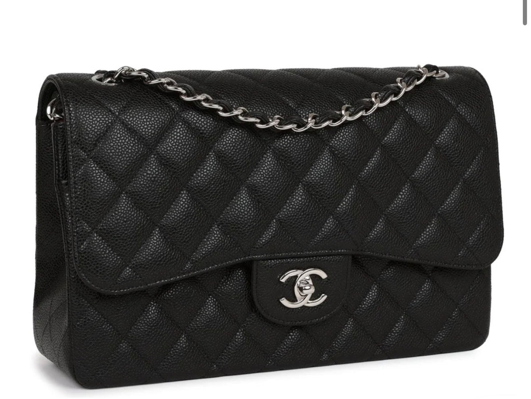 CHANEL CAVIAR QUILTED CLASSIC JUMBO DOUBLE FLAP SHOULDER BAG