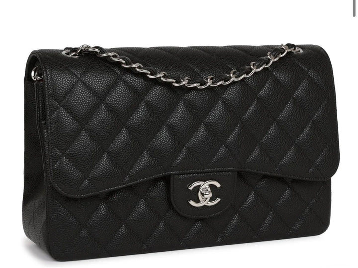 CHANEL CAVIAR QUILTED CLASSIC JUMBO DOUBLE FLAP SHOULDER BAG