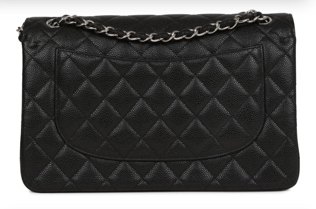 CHANEL CAVIAR QUILTED CLASSIC JUMBO DOUBLE FLAP SHOULDER BAG