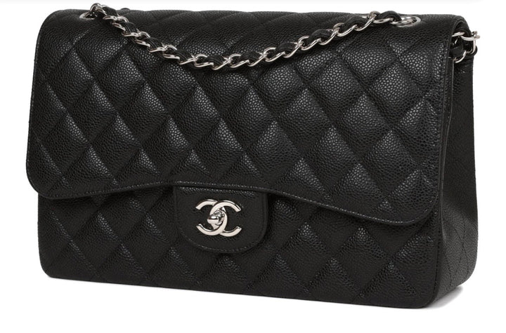 CHANEL CAVIAR QUILTED CLASSIC JUMBO DOUBLE FLAP SHOULDER BAG