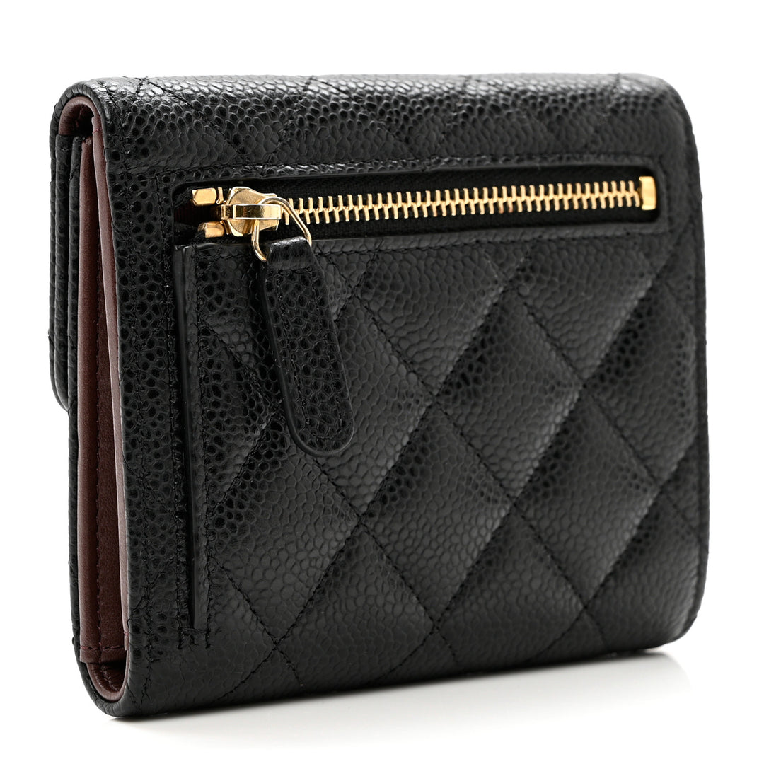 CHANEL CAVIAR QUILTED CC CLASSIC TRI-FOLD WALLET