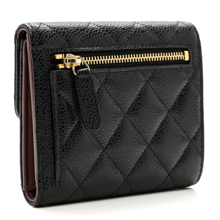 CHANEL CAVIAR QUILTED CC CLASSIC TRI-FOLD WALLET
