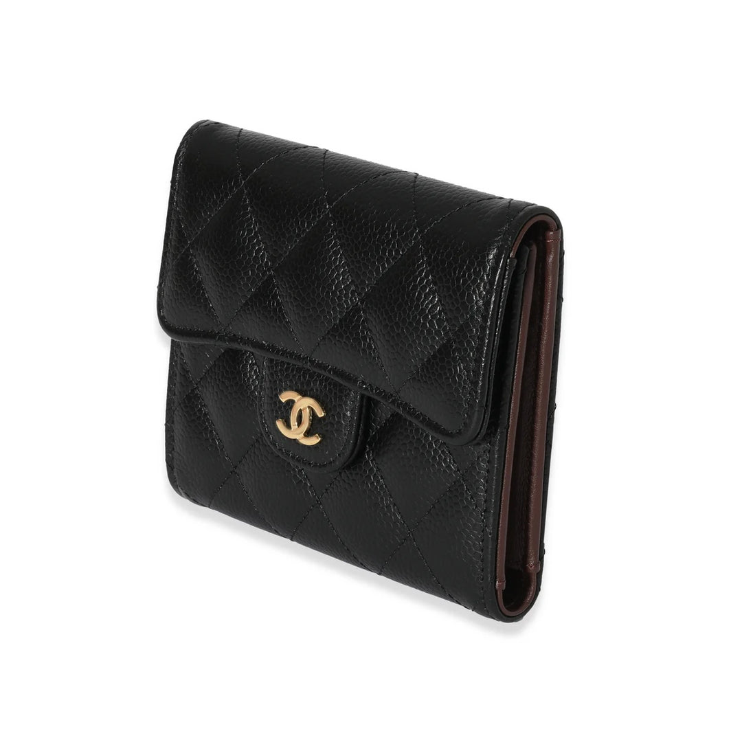 CHANEL CAVIAR QUILTED CC CLASSIC TRI-FOLD WALLET