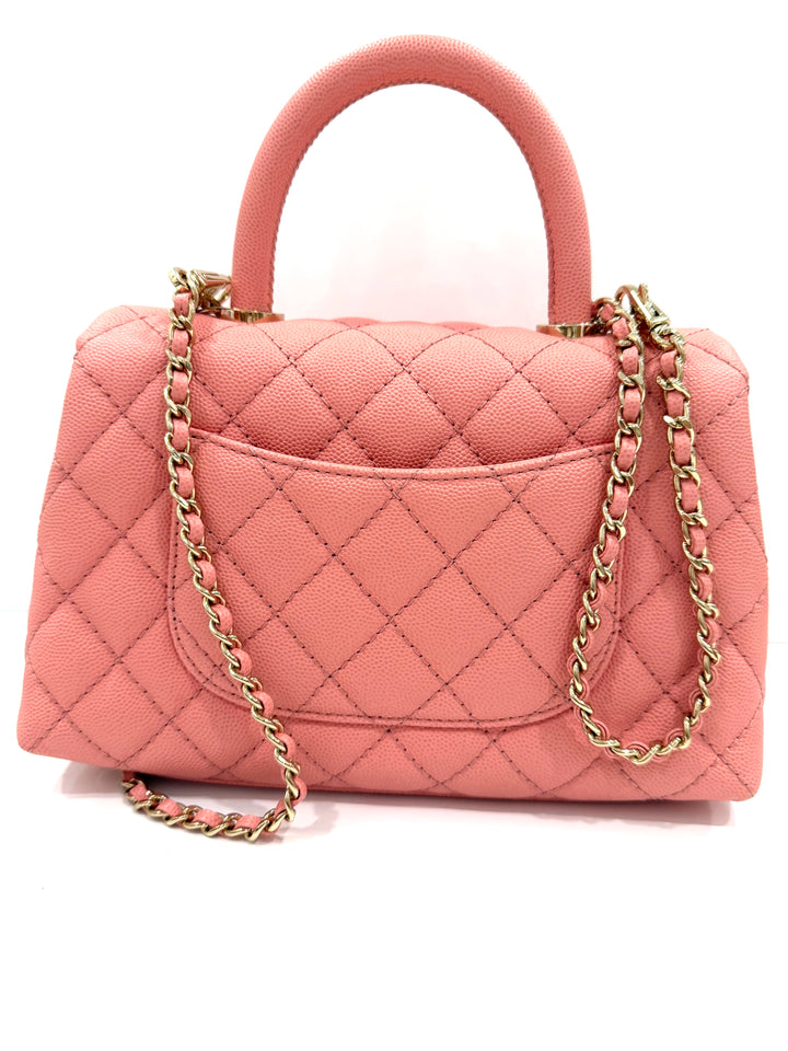 CHANEL CAVIAR QUILTED MINI COCO HANDLE FLAP BAG