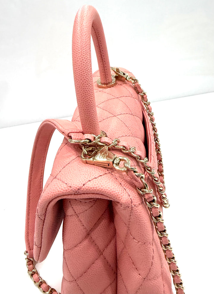 CHANEL CAVIAR QUILTED MINI COCO HANDLE FLAP BAG