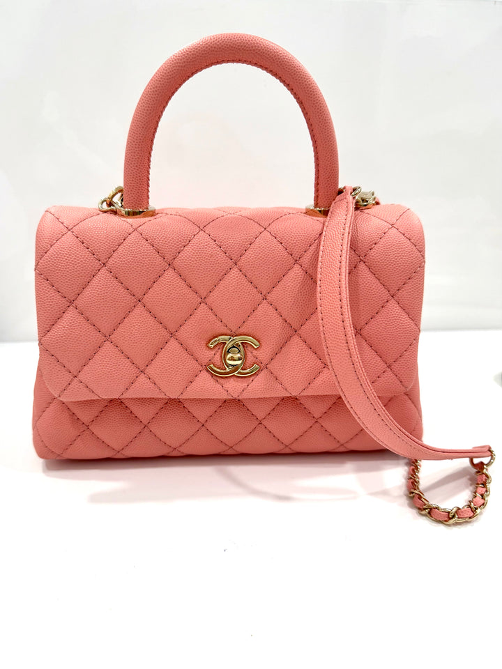 CHANEL CAVIAR QUILTED MINI COCO HANDLE FLAP BAG