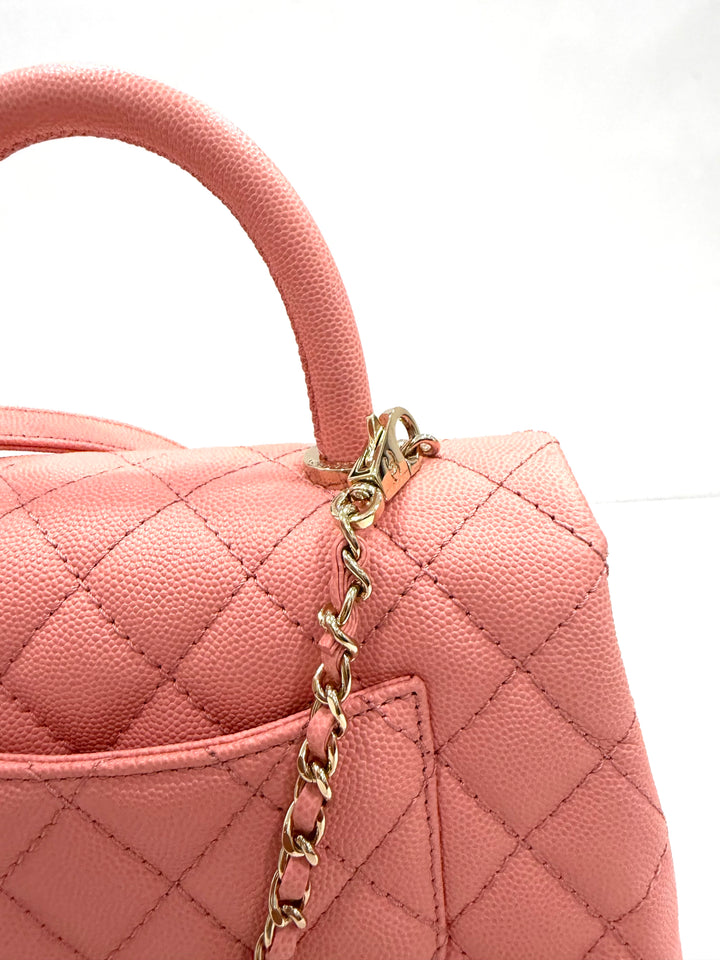CHANEL CAVIAR QUILTED MINI COCO HANDLE FLAP BAG