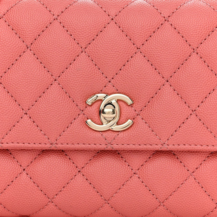 CHANEL CAVIAR QUILTED MINI COCO HANDLE FLAP BAG