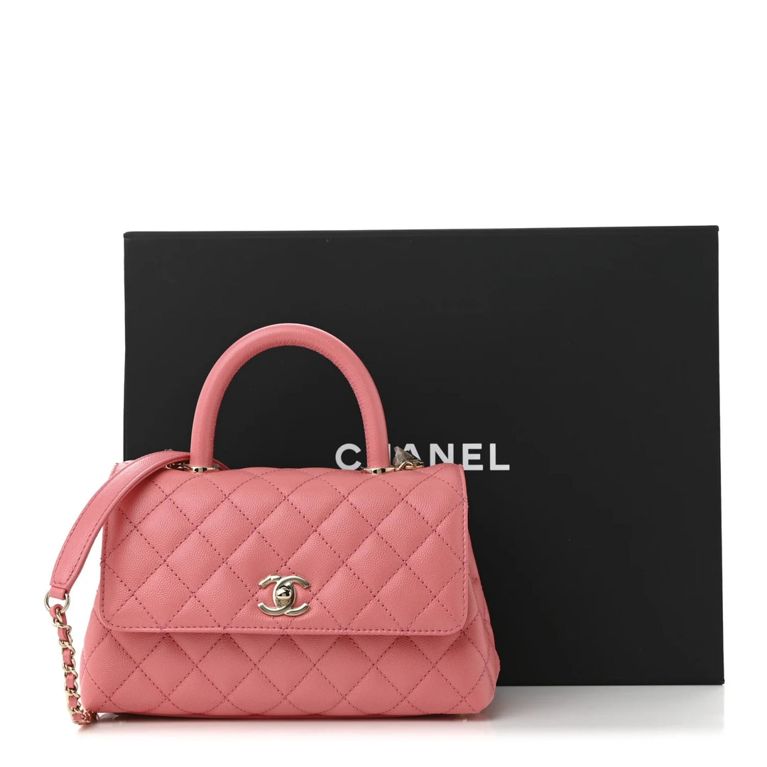 CHANEL CAVIAR QUILTED MINI COCO HANDLE FLAP BAG