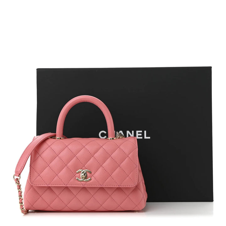 CHANEL CAVIAR QUILTED MINI COCO HANDLE FLAP BAG
