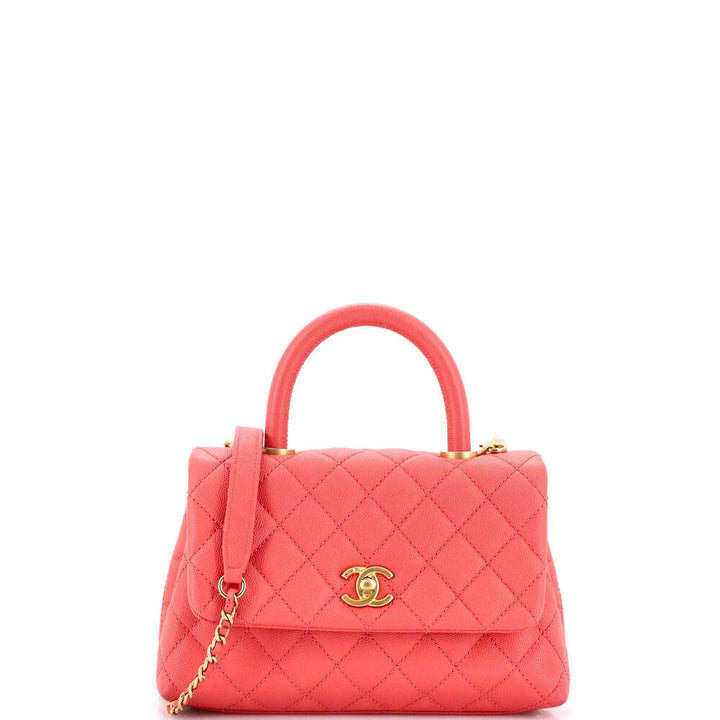 CHANEL CAVIAR QUILTED MINI COCO HANDLE FLAP BAG