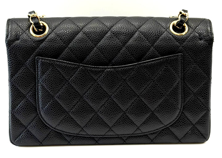 CHANEL CAVIAR QUILTED 24K GOLD-PLATED SMALL CLASSIC DOUBLE FLAP BAG