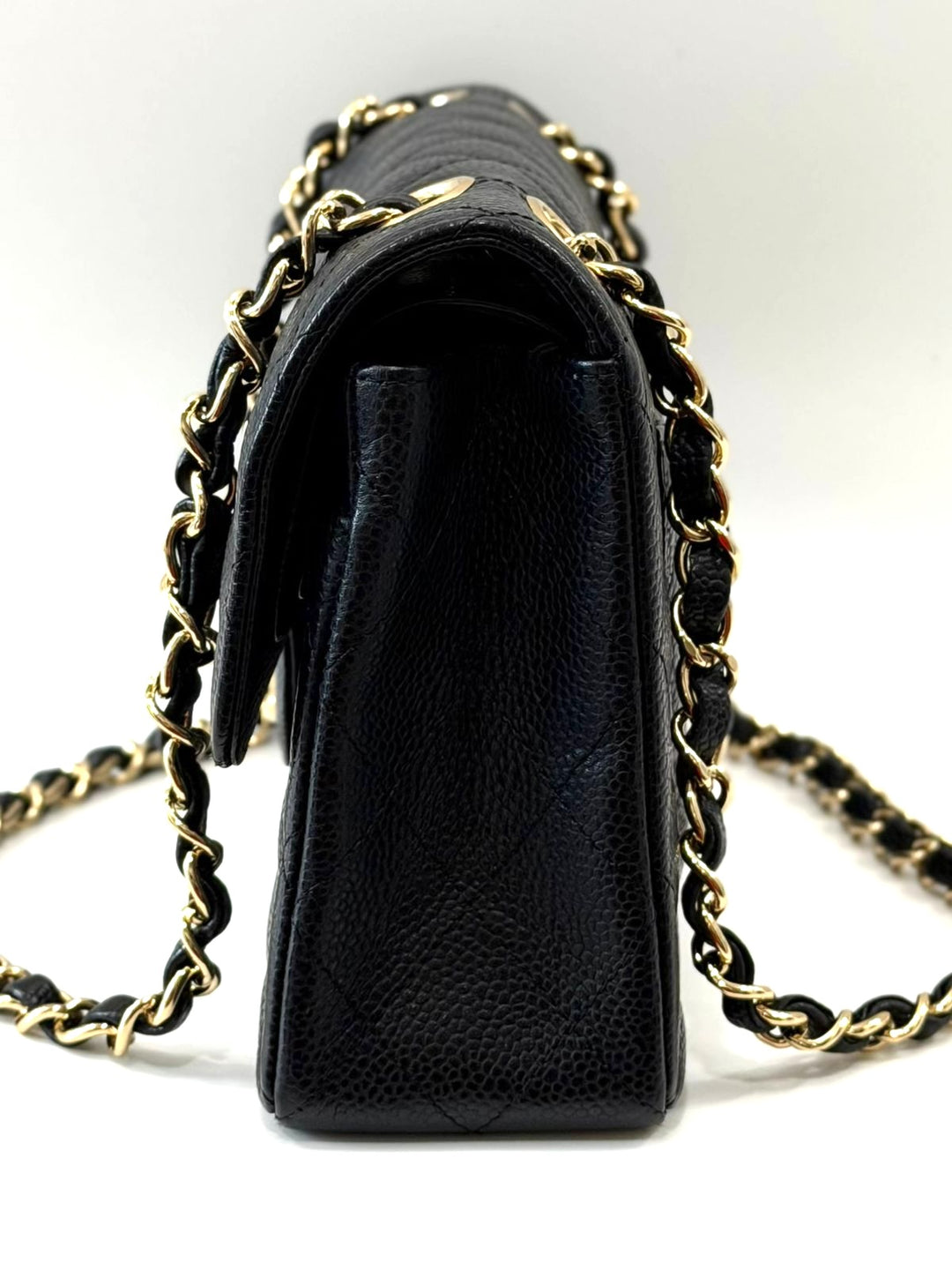 CHANEL CAVIAR QUILTED 24K GOLD-PLATED SMALL CLASSIC DOUBLE FLAP BAG