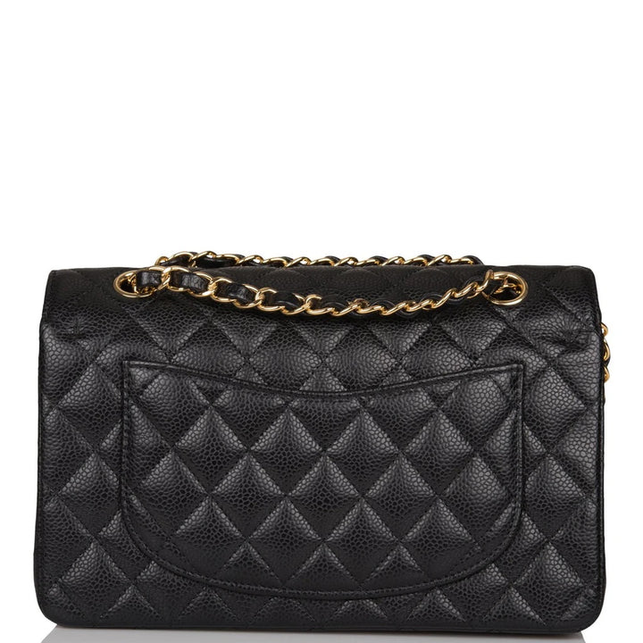 CHANEL CAVIAR QUILTED 24K GOLD-PLATED SMALL CLASSIC DOUBLE FLAP BAG