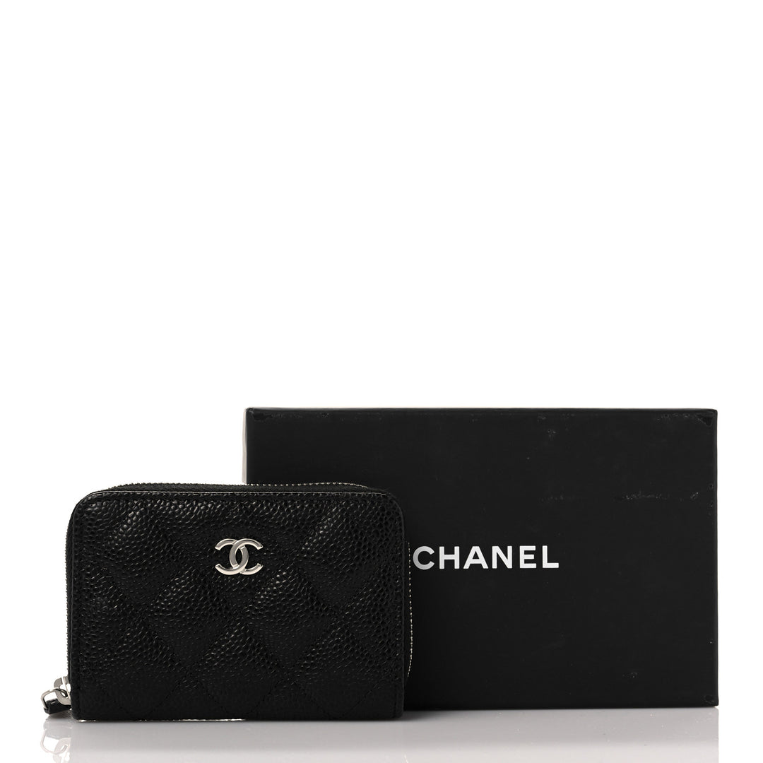 CHANEL CAVIAR QUILTED LEATHER ZIP COIN PURSE