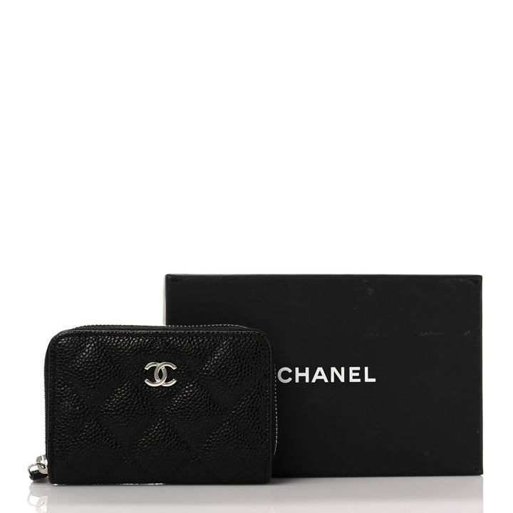 CHANEL CAVIAR QUILTED LEATHER ZIP COIN PURSE