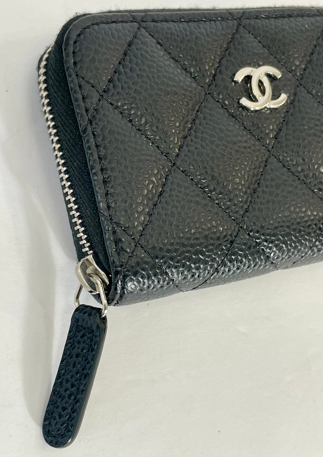 CHANEL CAVIAR QUILTED LEATHER ZIP COIN PURSE