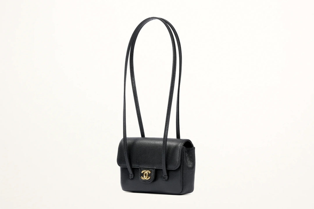 CHANEL SHINY CAVIAR MINI PREPPY COCO SHOULDER BAG