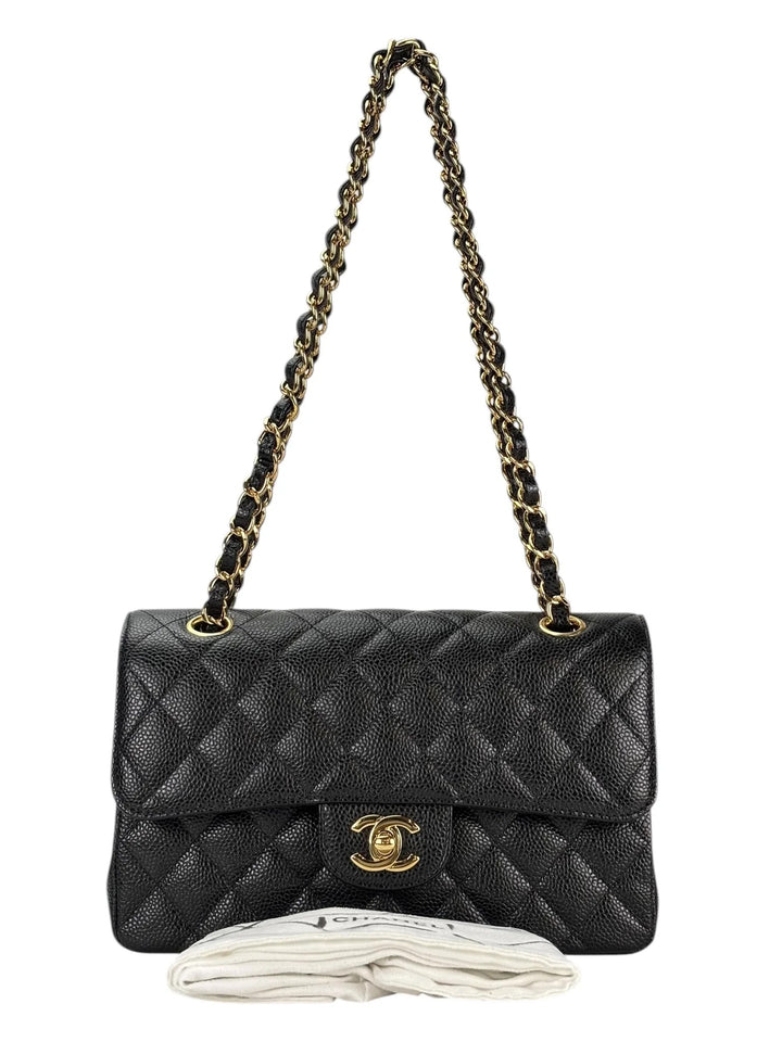 CHANEL QUILTED CAVIAR LEATHER CLASSIC DOUBLE FLAP MEDIUM BAG