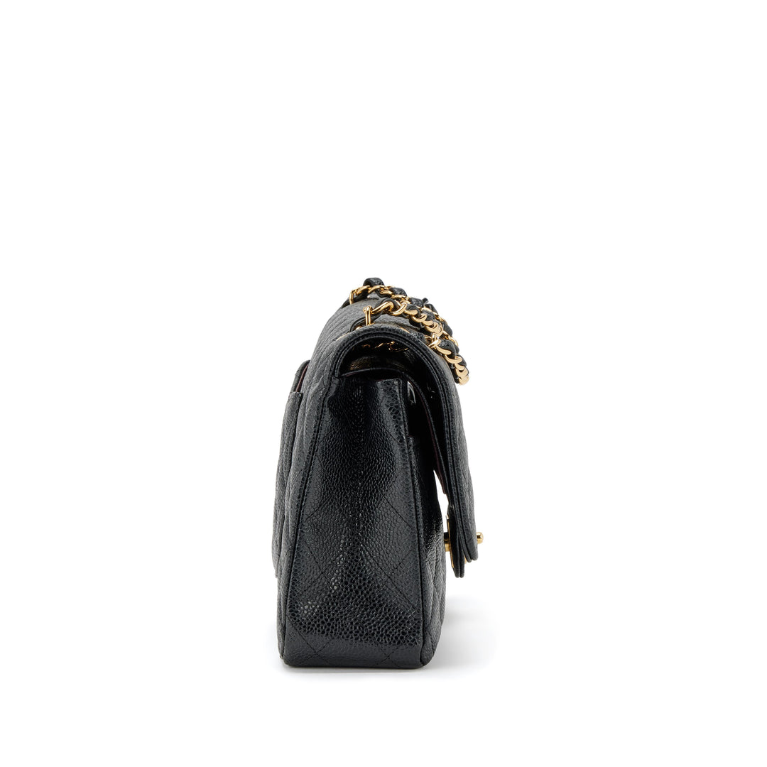 CHANEL QUILTED CAVIAR LEATHER CLASSIC DOUBLE FLAP MEDIUM BAG
