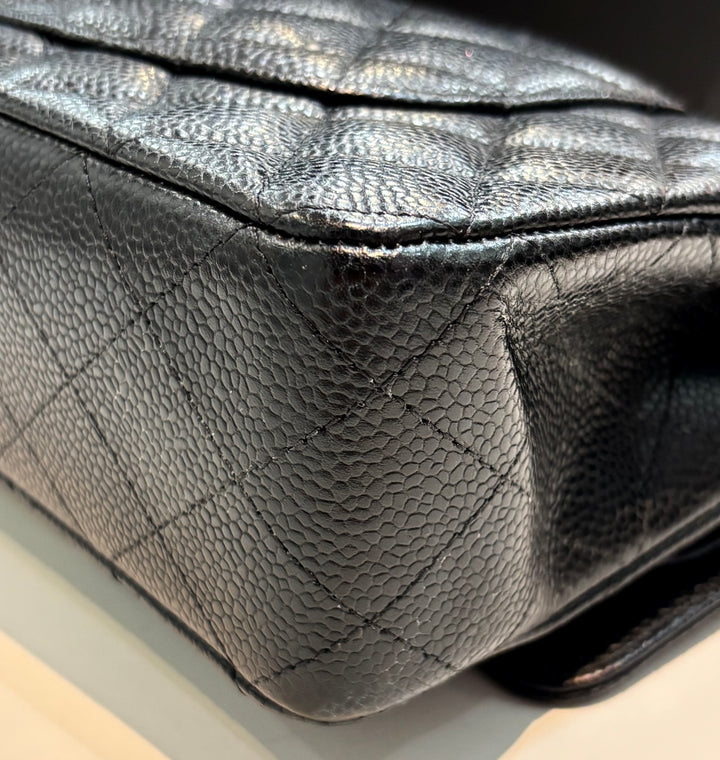 CHANEL QUILTED CAVIAR LEATHER CLASSIC DOUBLE FLAP MEDIUM BAG