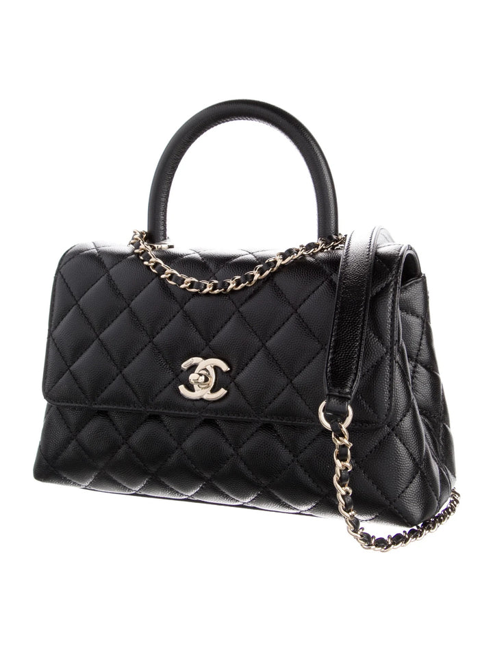 ショルダーバッグ・ポシェット × ヴィンテージ(中古) Chanel Caviar Coco Handle 28 CHANEL Coco Mini Top Handle Caviar Leather Shoulder Bag Black