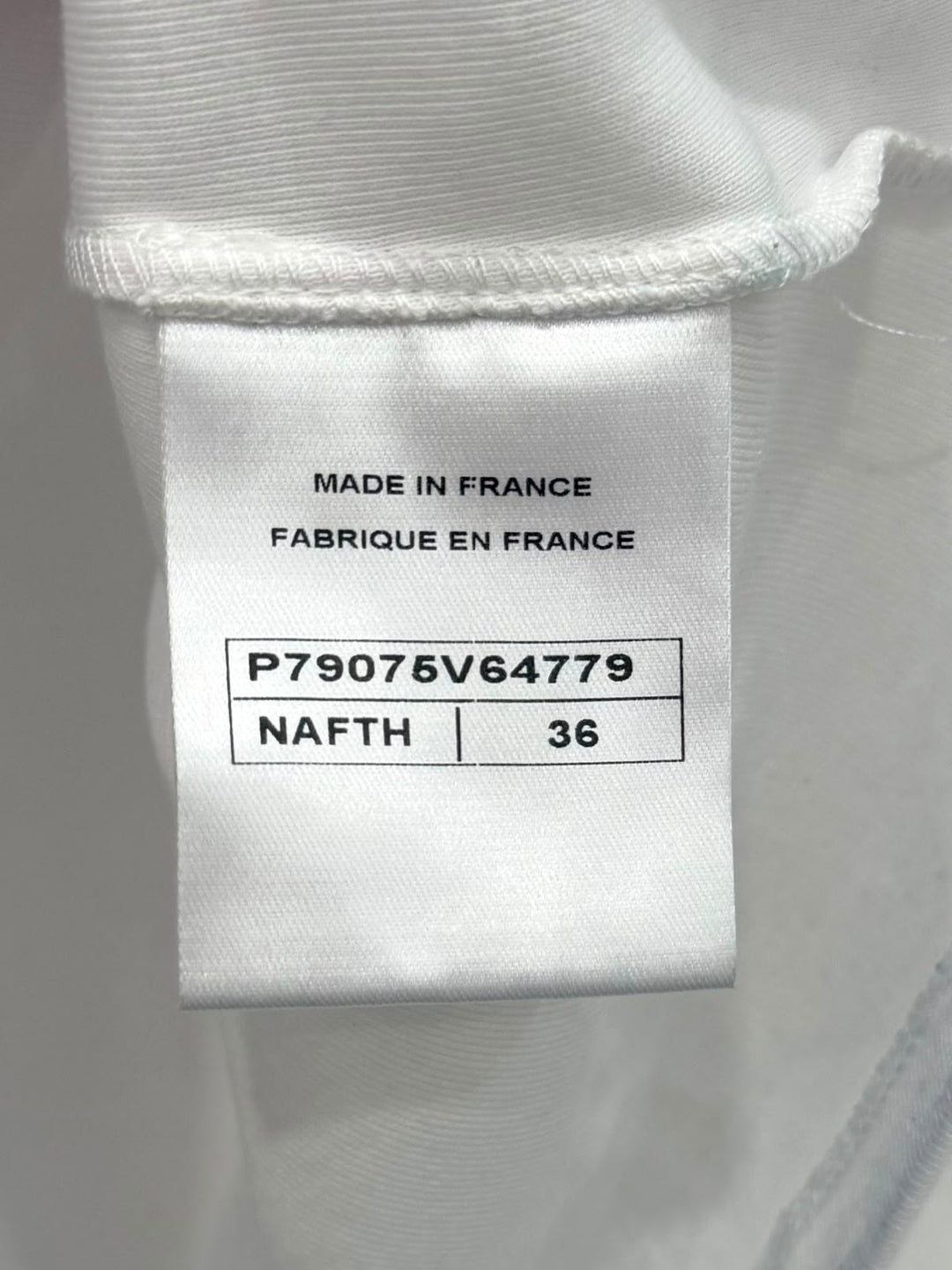 CHANEL PEARL BOW EMBELLISHED COTTON JERSEY T-SHIRT
