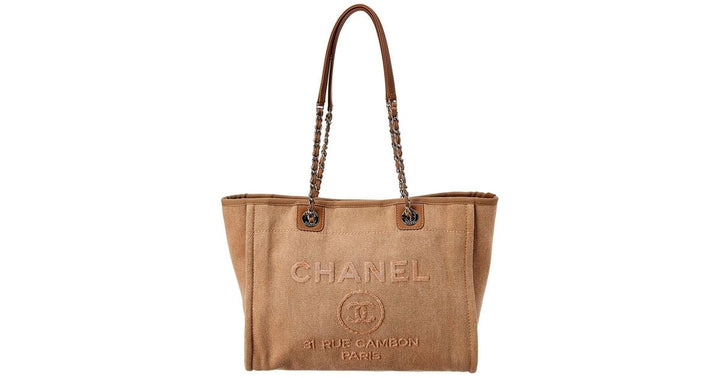 CHANEL CC DEAUVILLE CC CANVAS TOTE BAG