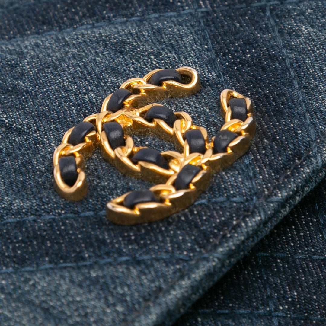 CHANEL DENIM QUILTED CHANEL 19 WALLET ON CHAIN