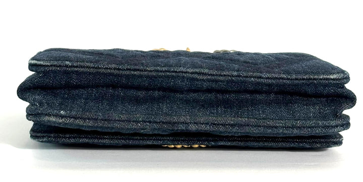 CHANEL DENIM QUILTED CHANEL 19 WALLET ON CHAIN
