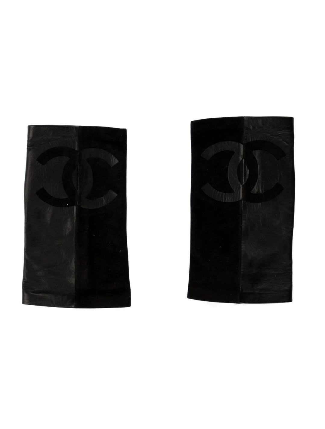 CHANEL CC FINGERLESS LAMBSKIN LEATHER GLOVES
