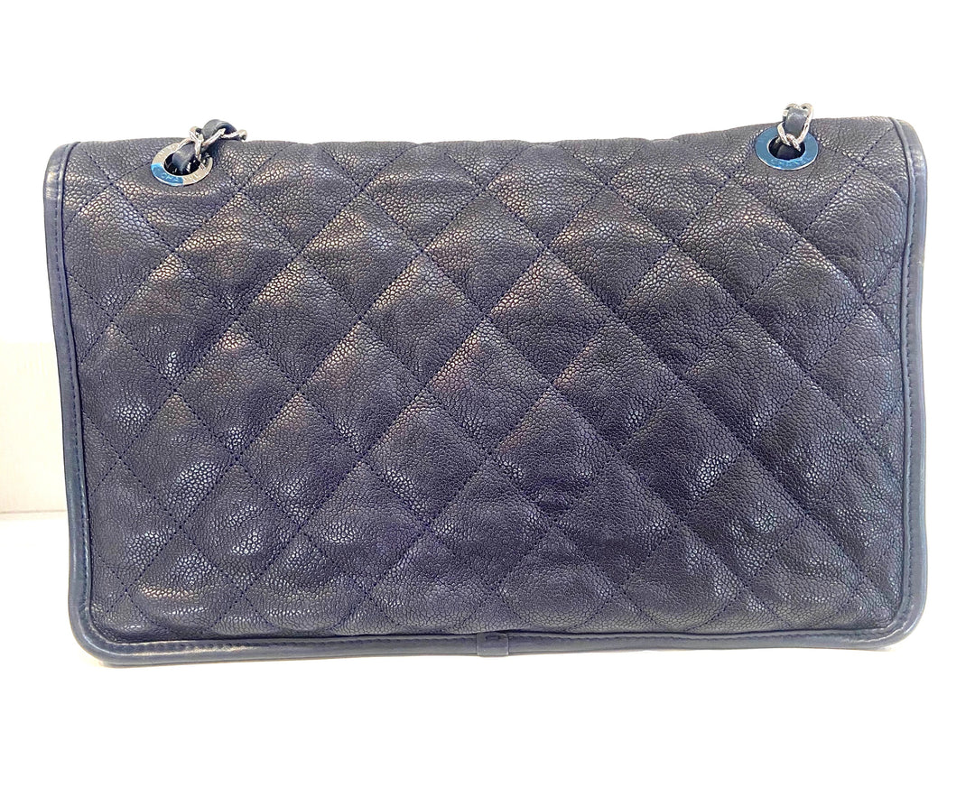 CHANEL FRENCH RIVIERA QUILTED CAVIAR MEDIUM FLAP BAG