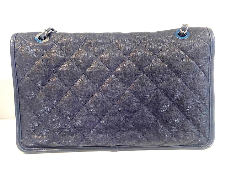 CHANEL FRENCH RIVIERA QUILTED CAVIAR MEDIUM FLAP BAG