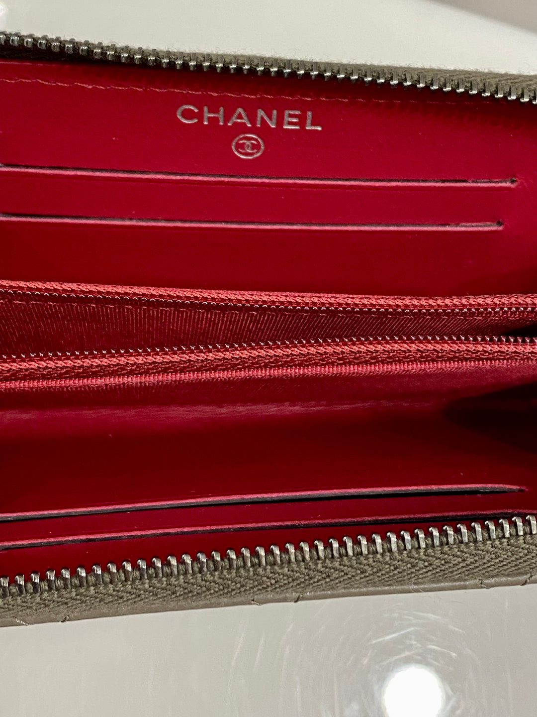 CHANEL QUILTED AGED CALFSKIN SMALL GABRIEL ZIPPY WALLET