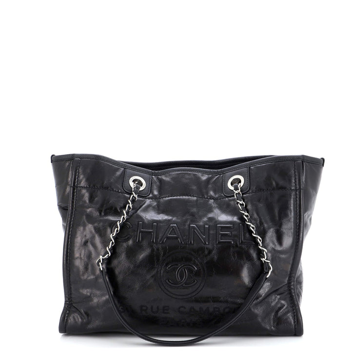 CHANEL 31 RUE CAMBON GLAZED CALFSKIN LEATHER DEAUVILLE TOTE