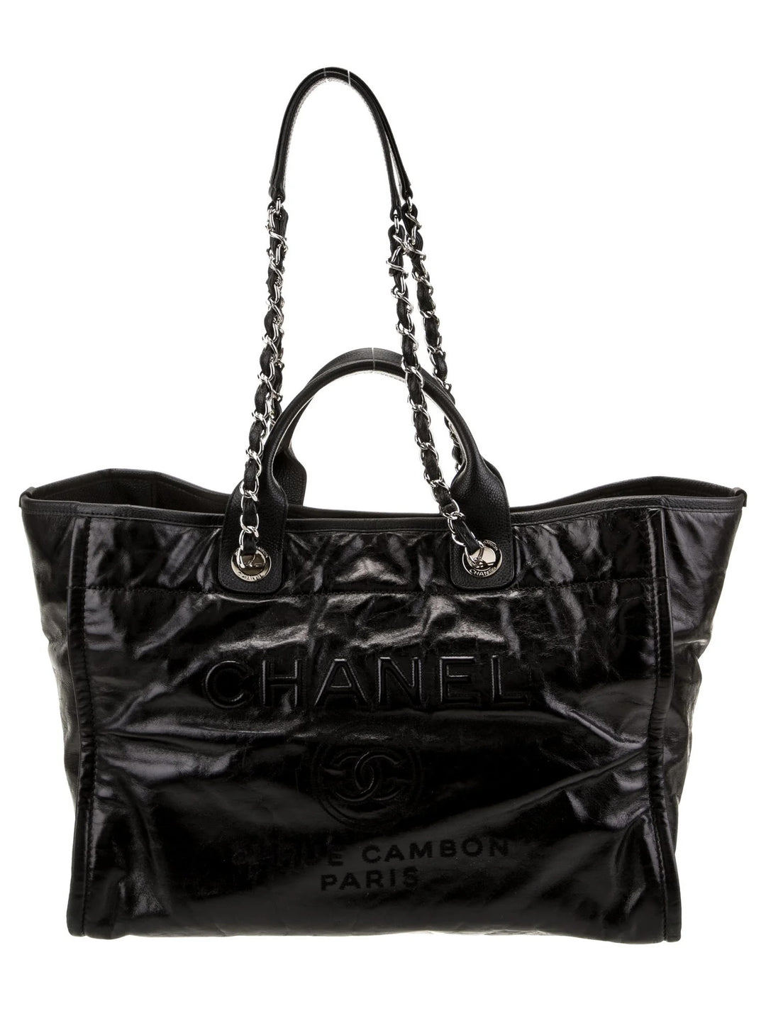 CHANEL 31 RUE CAMBON GLAZED CALFSKIN LEATHER DEAUVILLE TOTE