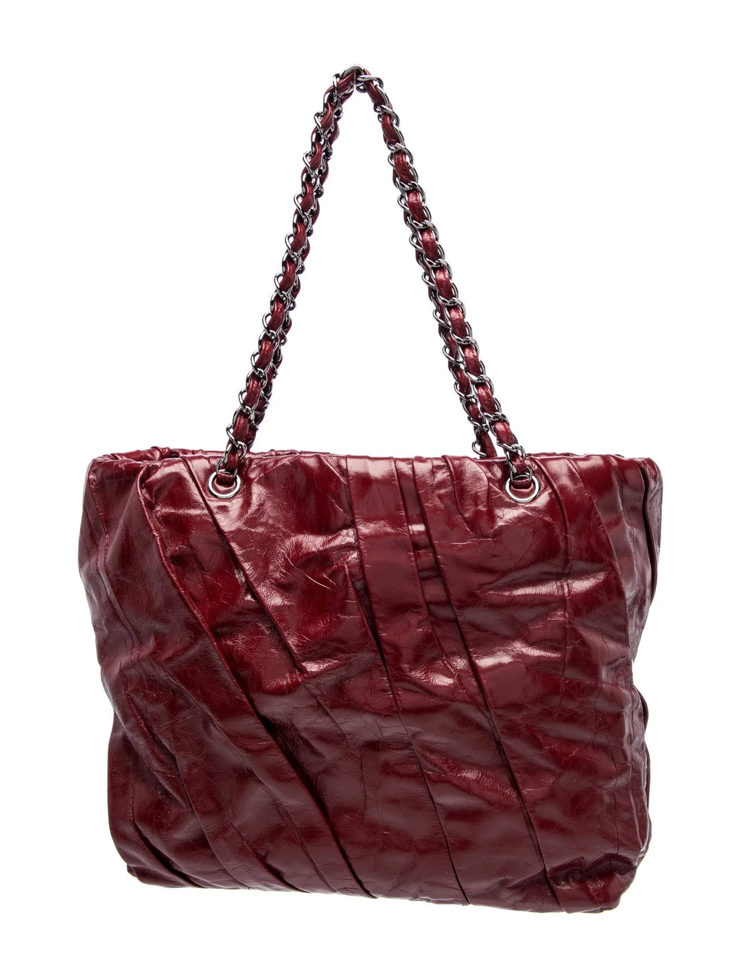 CHANEL CC GLAZED TWISTED CALFSKIN LEATHER LARGE TOTE BAG