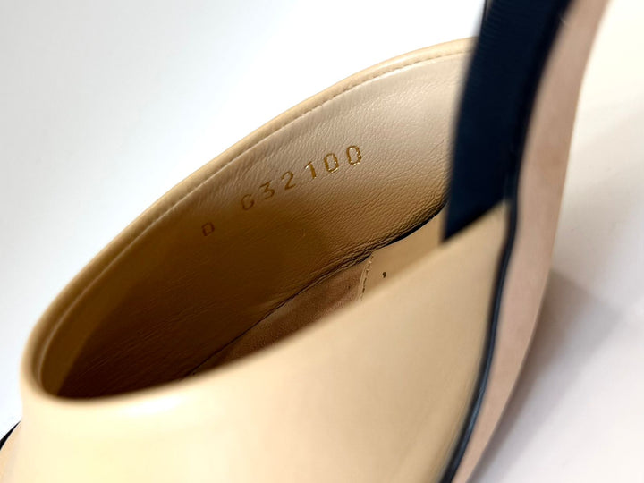 CHANEL GOATSKIN LEATHER CAP TOE MULES