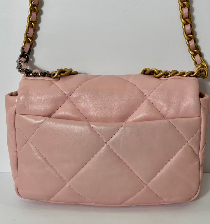 CHANEL QUILTED GOATSKIN MEDIUM CHANEL 19 FLAP BAG