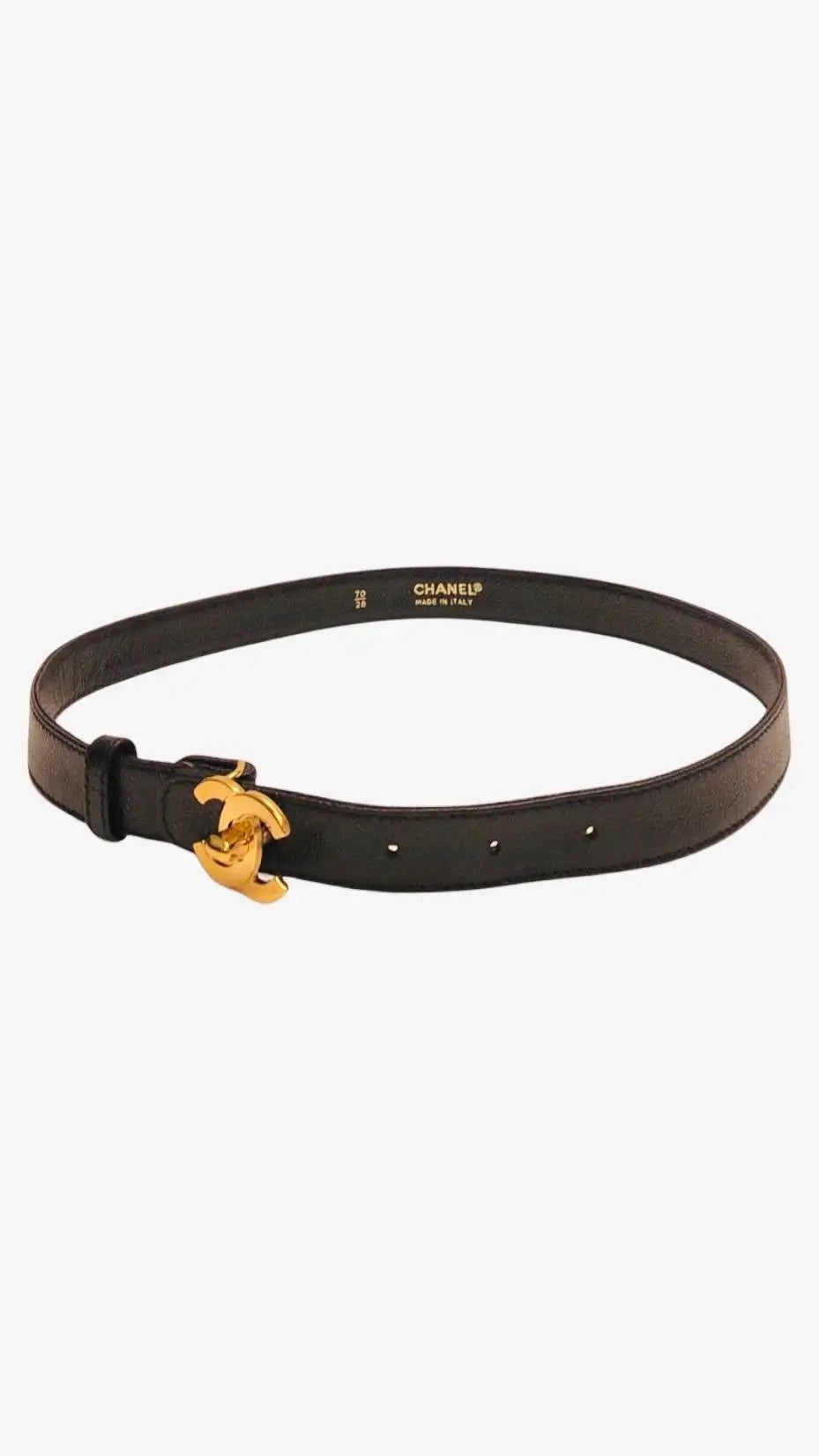 CHANEL INTERLOCKING CC LOGO BUCKLE LEATHER BELT – Caroline display picture 3
