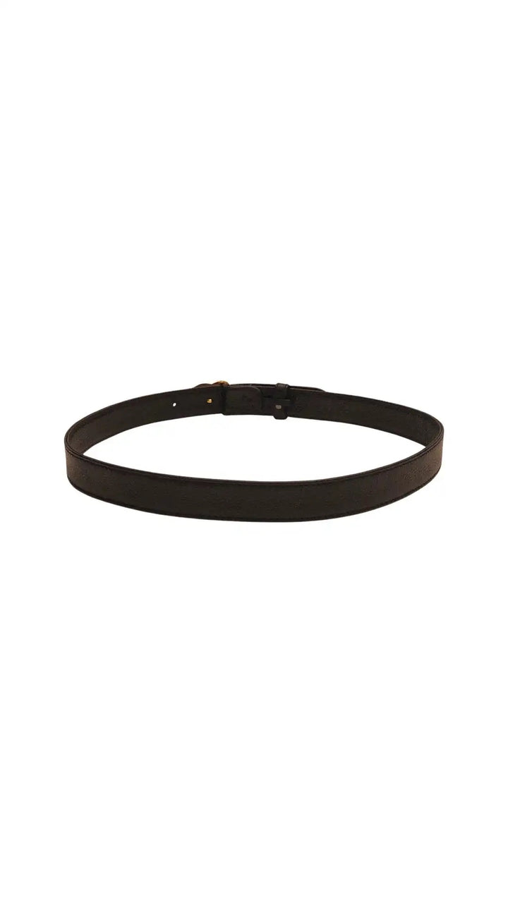 CHANEL INTERLOCKING CC LOGO BUCKLE LEATHER BELT