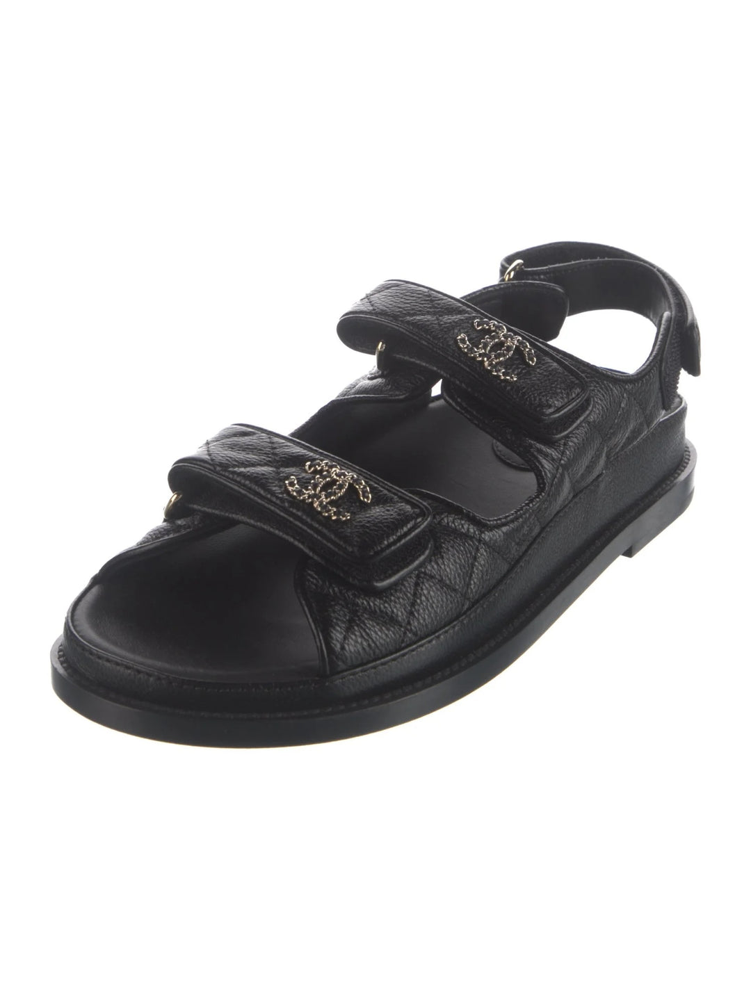 CHANEL CC GRAINED CALFSKIN DAD SANDALS